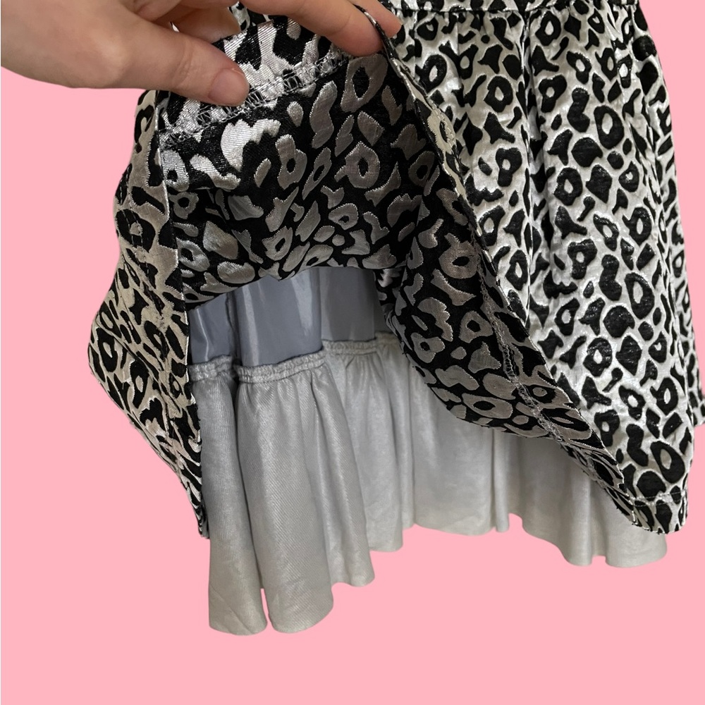 GUESS Kids Sz 10-12 black and silver cheetah print party dress with jewel detail - Picture 2 of 8